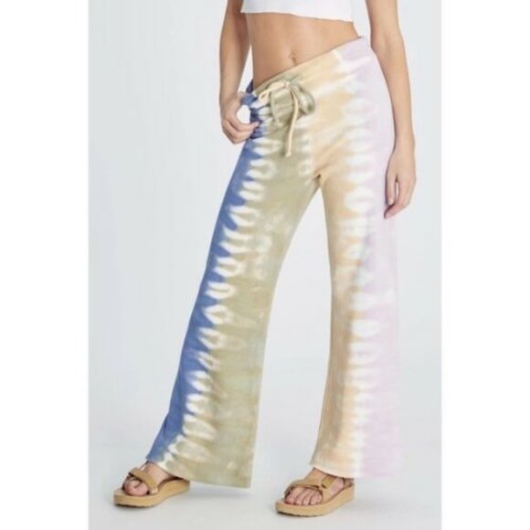 Wildfox Pants - Wildfox Jude Wispy Vertical Tie Dye Wide Leg Pants